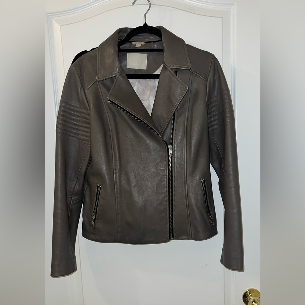 Women’s gray motorcycle jacket